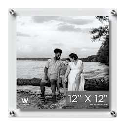 Wexel Art Double Panel Acrylic Display Frame - 15" x 15", Silver Hardware, front