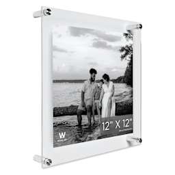 Wexel Art Double Panel Acrylic Display Frame - 15" x 15", Silver Hardware