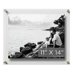 Wexel Art Double Panel Acrylic Display Frame - 15" x 18", Silver Hardware, front