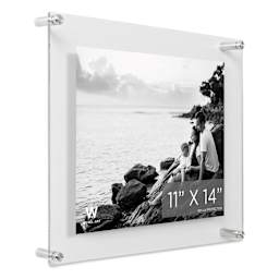 Wexel Art Double Panel Acrylic Display Frame - 15" x 18", Silver Hardware