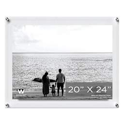 Wexel Art Double Panel Acrylic Display Frame - 23" x 27", Silver Hardware, front