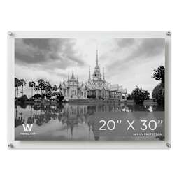 Wexel Art Double Panel Acrylic Display Frame - 23" x 33", Silver Hardware, front