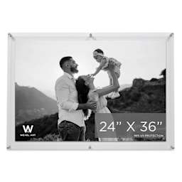 Wexel Art Double Panel Acrylic Display Frame - 28" x 40", Silver Hardware, front