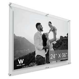 Wexel Art Double Panel Acrylic Display Frame - 28" x 40", Silver Hardware