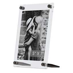 Wexel Art Acrylic Panel Frame - Tabletop, Graphite Hardware, 5" x 7", portrait