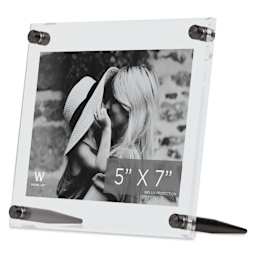 Wexel Art Acrylic Panel Frame - Tabletop, Graphite Hardware, 5" x 7"