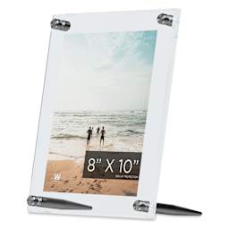 Wexel Art Acrylic Panel Frame - Tabletop, Graphite Hardware, 8" x 10", portrait