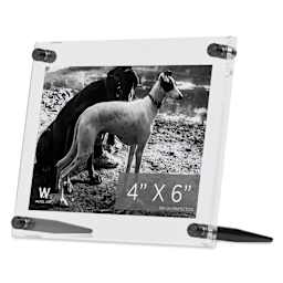 Wexel Art Acrylic Panel Frame - Tabletop, Graphite Hardware, 4" x 6"