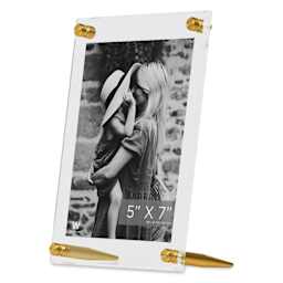 Wexel Art Acrylic Panel Frame - Tabletop, Gold Hardware, 5" x 7", portrait