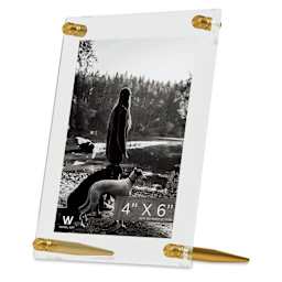 Wexel Art Acrylic Panel Frame - Tabletop, Gold Hardware, 4" x 6", portrait
