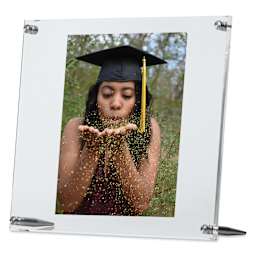 Wexel Art Acrylic Panel Frame - Tabletop, Silver Hardware, 9" x 12", portrait