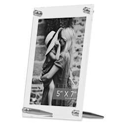 Wexel Art Acrylic Panel Frame - Tabletop, Silver Hardware, 5" x 7", portrait