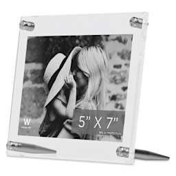 Wexel Art Acrylic Panel Frame - Tabletop, Silver Hardware, 5" x 7"