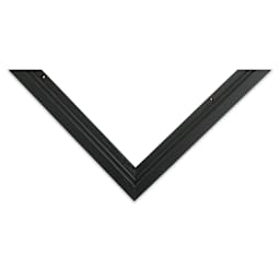 Blick Solid Wood Floater Frame - Black, 16" x 20", close up of corner