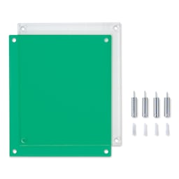 Wexel Art Double Panel Jewel Tone Acrylic Frame - Emerald Frost with Silver Hardware, 10" x 12" (Frame panels and hardware)