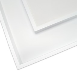 A white Ampersand DuoFrame with panel traditionally mounted.