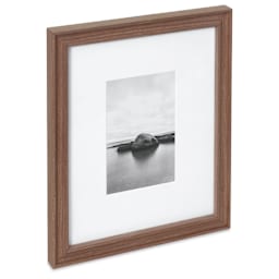 Blick Theo Frame with Mat - Walnut, 8" x 10" angled