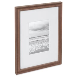 Blick Theo Frame with Mat - Walnut, 9" x 12" angled