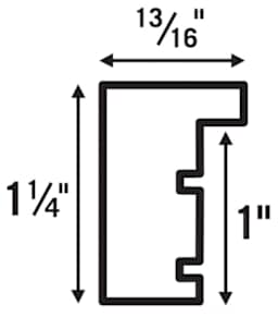 Nielsen Bainbridge Tribeca Poster Frames - Schematic showing dimensions of Frames