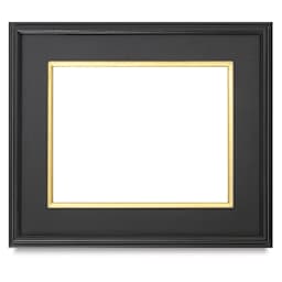 Blick Simplon Plein Air Frames with Liners - Front view of Black Frame with Gold Liner