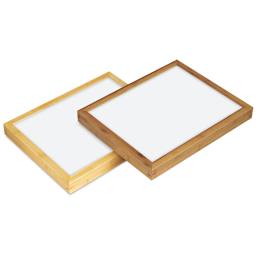 Blick Bamboo Gallery Frames - Angled view of Light and Dark Bamboo frames