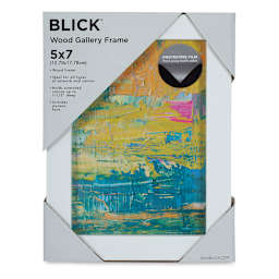 Blick Wood Gallery Frame - White, 5" x 7" in packaging