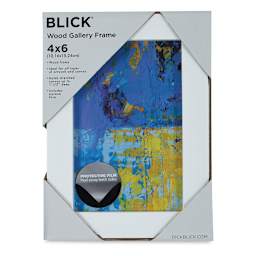 Blick Wood Gallery Frame - White, 4" x 6" in packaging