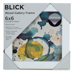 Blick Wood Gallery Frame - White, 6" x 6" in packaging