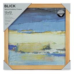 Blick Wood Gallery Frame - Natural, 12" x 12" in packaging