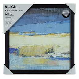 Blick Wood Gallery Frame - Black, 12" x 12" in packaging