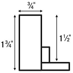 Blick Pietra Wood Floater Frames - Diagram showing 1 1/2" profile dimensions
