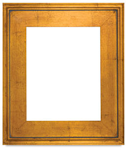Simplon Econo Wood Frame - Front view of empty Gold Leaf Frame with Red Trim