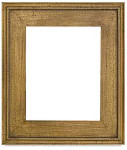 Simplon Econo Wood Frame - Front view of empty Gold Crackle Frame 