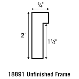 Blick Unfinished Wood Frames - Drawing showing dimensions of frames