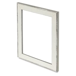 Blick Sierra Wood Frames - Right angled view of Aged White Wood Frame showing depth of frame