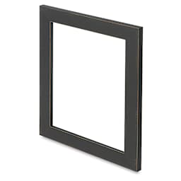 Blick Sierra Wood Frames - Right angled view of Aged Black Wood Frame showing depth of frame