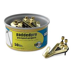 OOK Padded Hanger Tidy Tin - 50 lb Capacity, Pkg of 10, tin and one hanger laid out