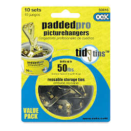 OOK Padded Hanger Tidy Tin - 50 lb Capacity, Pkg of 10, front of the packaging