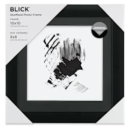 Blick Sheffield Frame - Black w/ Black Mat, 10" x 10" front of package