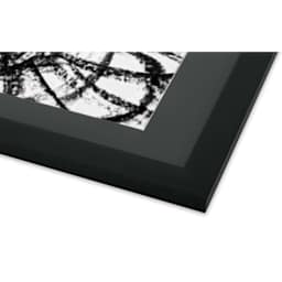 Blick Sheffield Frame - Black w/ Black Mat, 9" x 12" close up of mat and frame