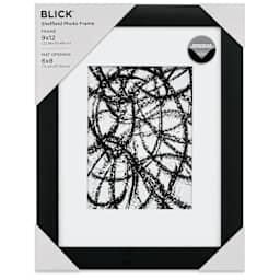 Blick Sheffield Frame-Black w/ White Mat, 9” x 12" front of packaging