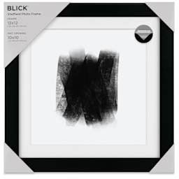 Blick Sheffield Frame-Black w/ White Mat, 12” x 12” front of packaging