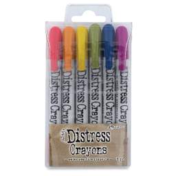 Ranger Tim Holtz Distress Crayons - Front of package of Set of 6 Muted Crayons