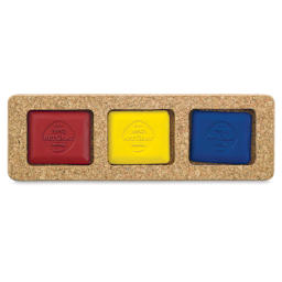 ArtGraf Viarco Pigmented Tailor Chalk - Open set of 3 Primary colors shown in cork storage holder