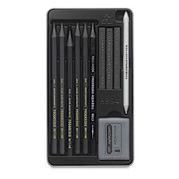Koh-I-Noor Gioconda Art Sets - Components of 11 pc Graphite set in storage tray