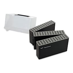 Tombow Dual Brush Pen Storage Case - Three 36 pc storage sections shown with lid