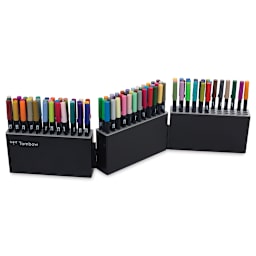 Tombow Dual Brush Pen Storage Case - Each storage section shown filled with Brush pens (not included)