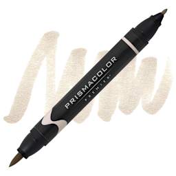 Prismacolor Premier Dual-Ended Brush Tip Marker - Putty (marker and swatch)