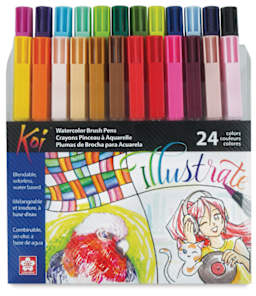 Sakura Koi Coloring Brush Pens - Assorted Colors, Set of 24