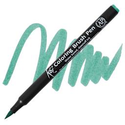 Sakura Koi Coloring Brush Pen - Blue Green Light pen and swatch